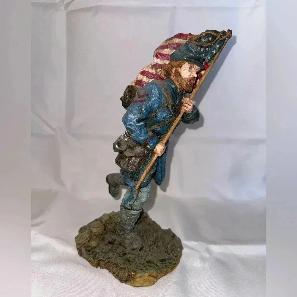 RARE American Civil War American With Flag Large Resin Figurine 12” by PPL 1995